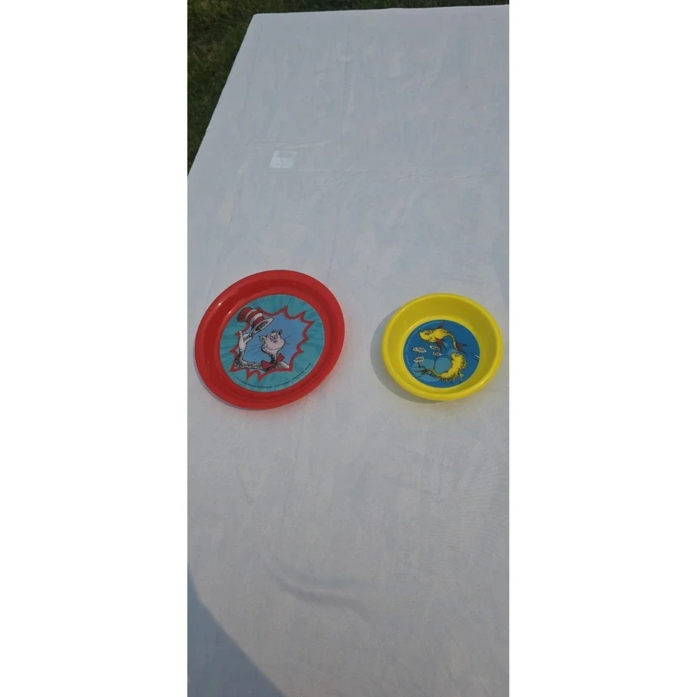 Dr Suess Cat & The Hat Plate And Fish Bowl Holographic Set
